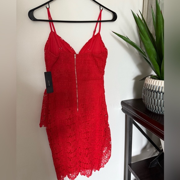 Lulu's Vibrant Red Lace Dress - Picture 3 of 4